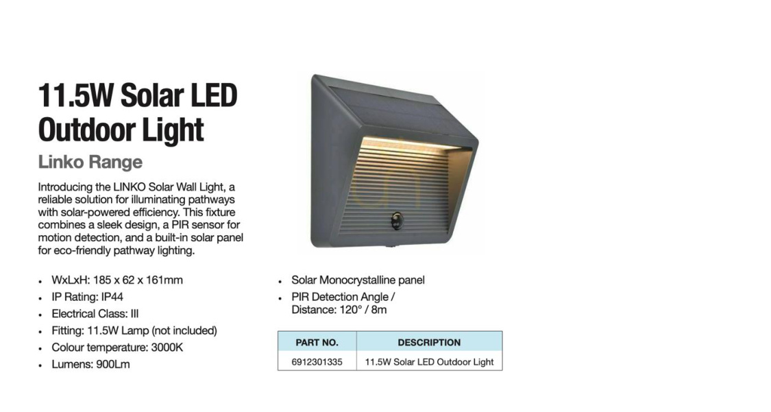 LUTEC Linko range: 11.5W Solar LED Outdoor Light